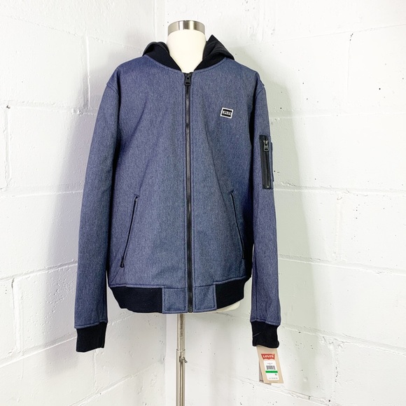 Levi's Soft Shell Varisty Bomber Jacket with Hood - Picture 5 of 8